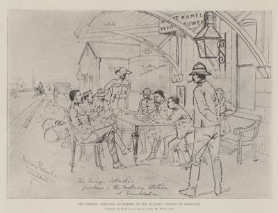 The Foreign Attaches quartered in the Railway Station at Smaldeel by Melton Prior